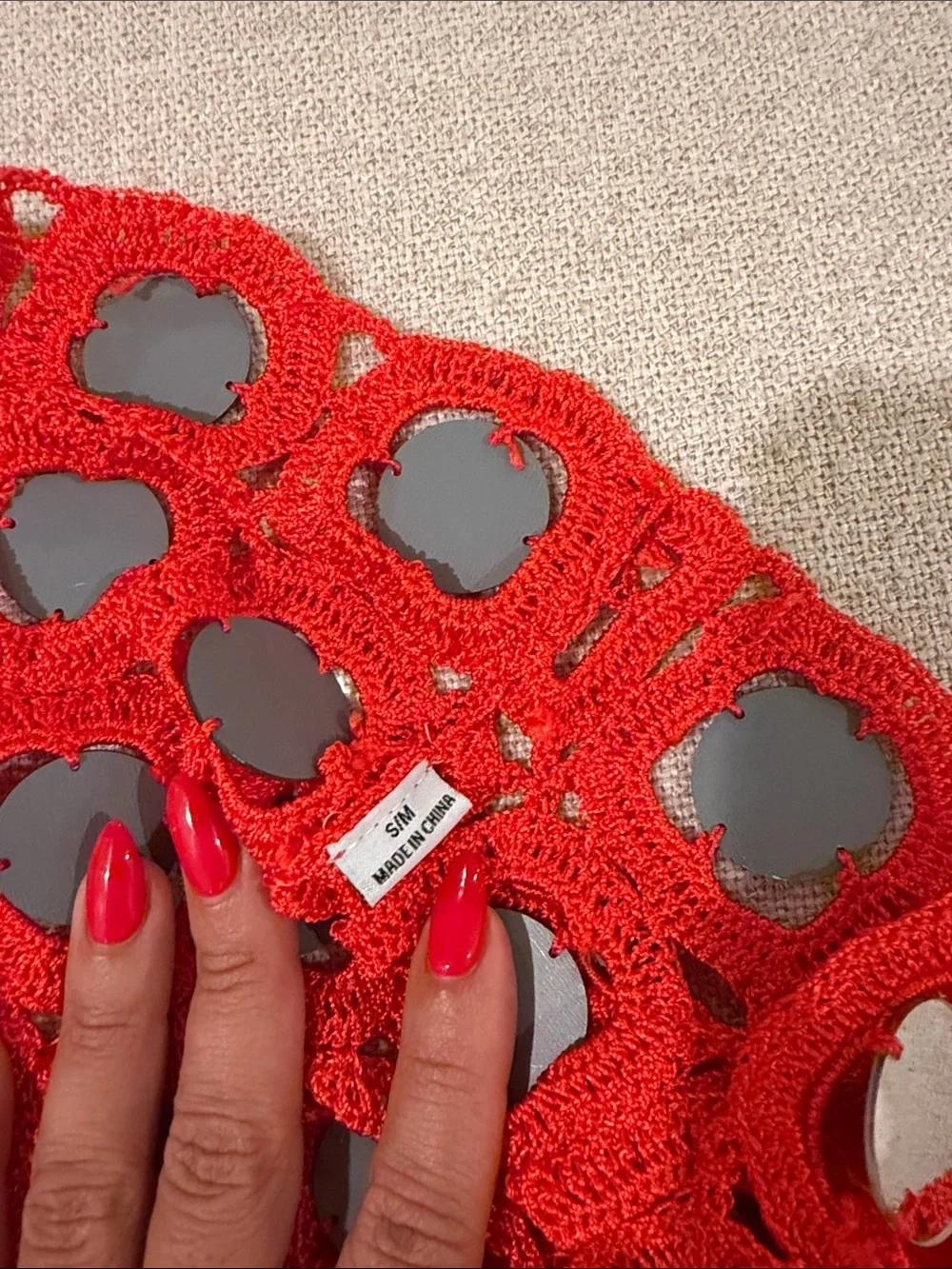 Delfi collective Ayla skirt Red Crochet mirrored Maxi Skirt ibiza Cult Gaia